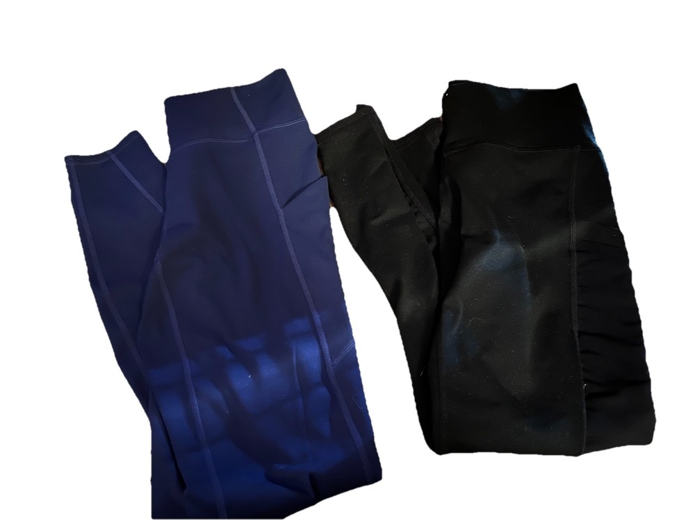 Fabletics Womens Small Black And Blue Workout Leggings