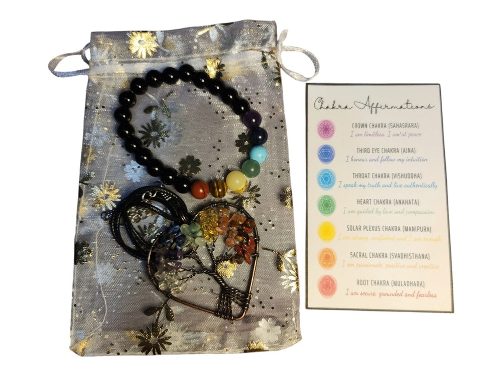 Chakra Healing Necklace and Bracelet Set for Balance and Harmony