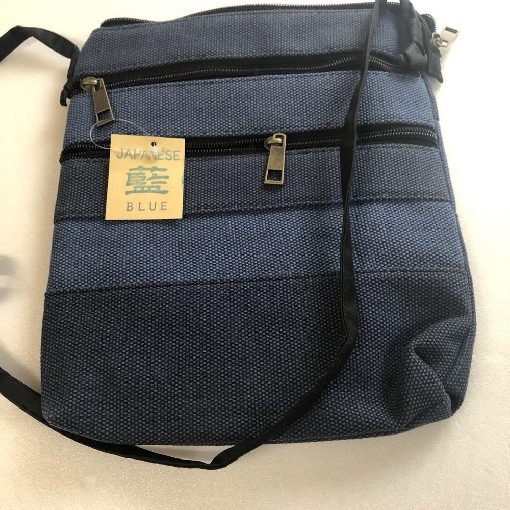 Indigo-dyed shoulder back