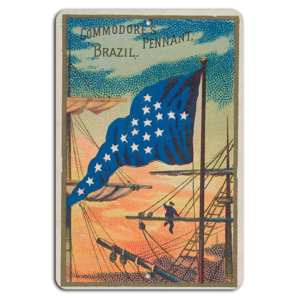 Commodore Brazil Pennant Nautical Maritime Heritage Wall Art