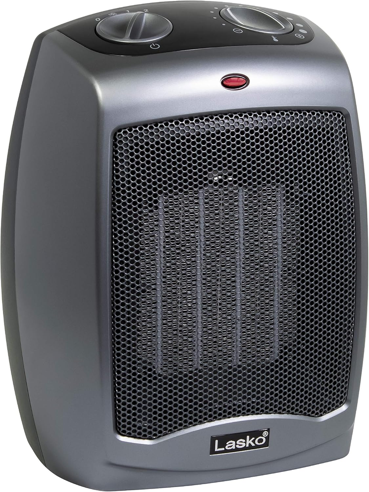Portable Indoor Electric Ceramic Space Heater with Tip-Over Safety Switch, Overh