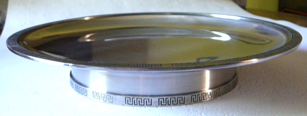 Vintage 9 inch Silver Stainless Steel Serving Platter/Tray/Plate (Made in Japan)