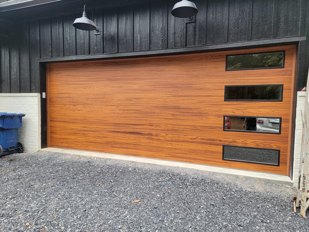 18x7 Fully Insulated Golden Oak Garage Door with Accessories
