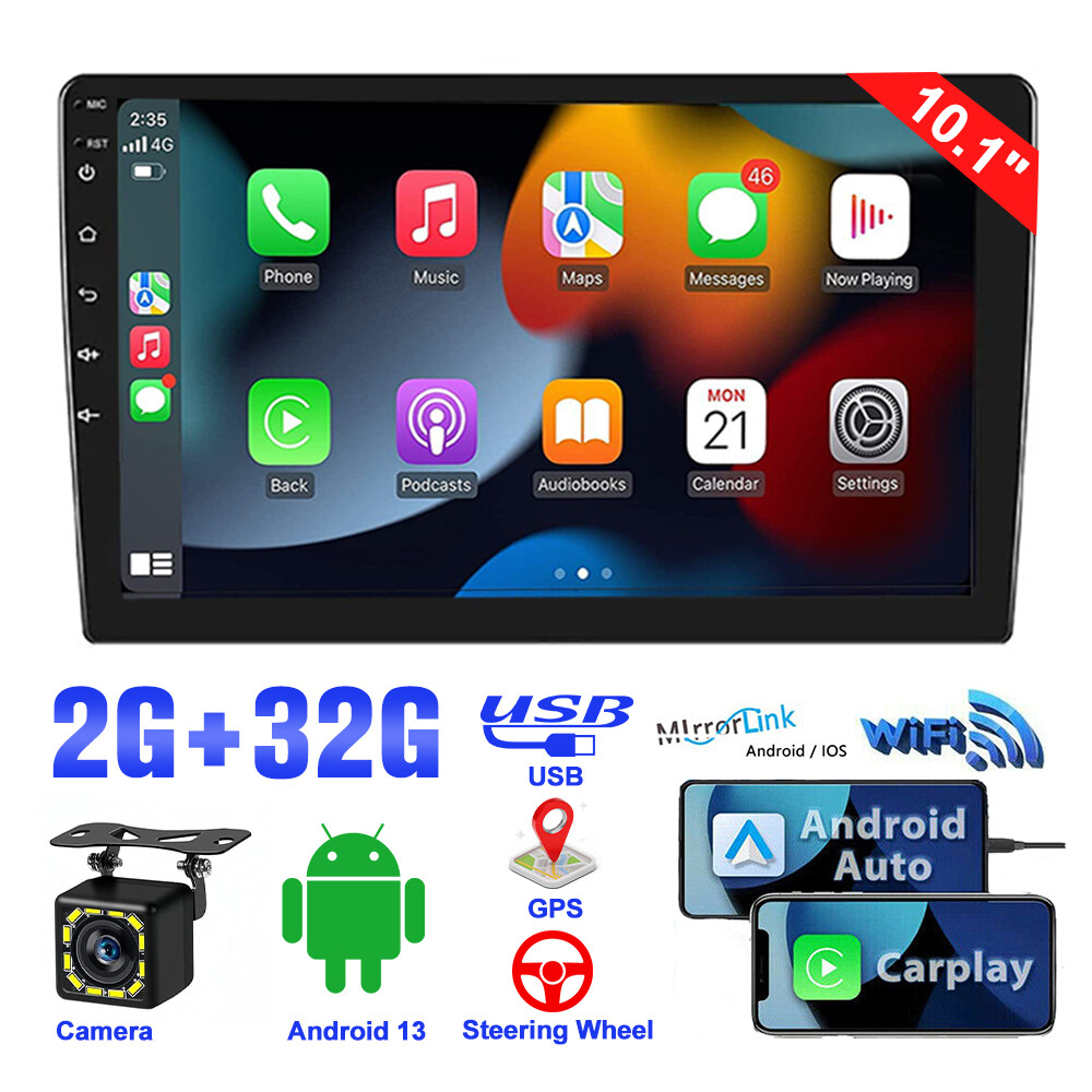 10.1'' Double 2 Din Android 13 Touch Screen Car Stereo Radio GPS WIFI BT Carplay