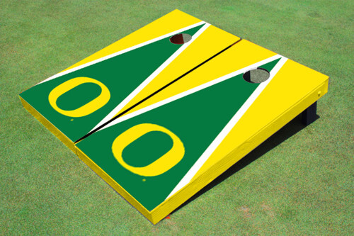 University of Oregon Hunter and Yellow Matching Triangle Cornhole Boards