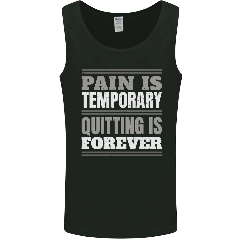 Pain Is Temporary Gym Quote Bodybuilding Mens Vest Tank Top