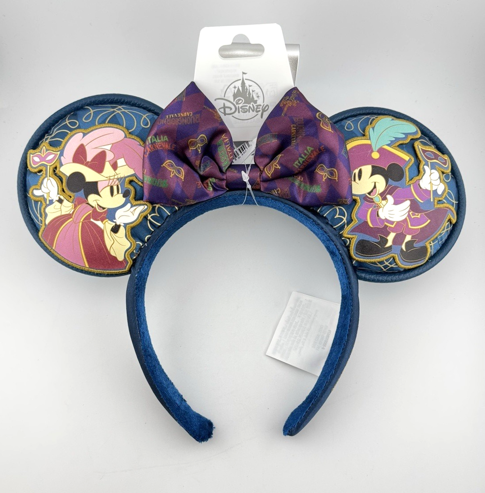2025 Disney EPCOT Italy Pavilion Italia Carnivale Ears Headband for Adults NWT