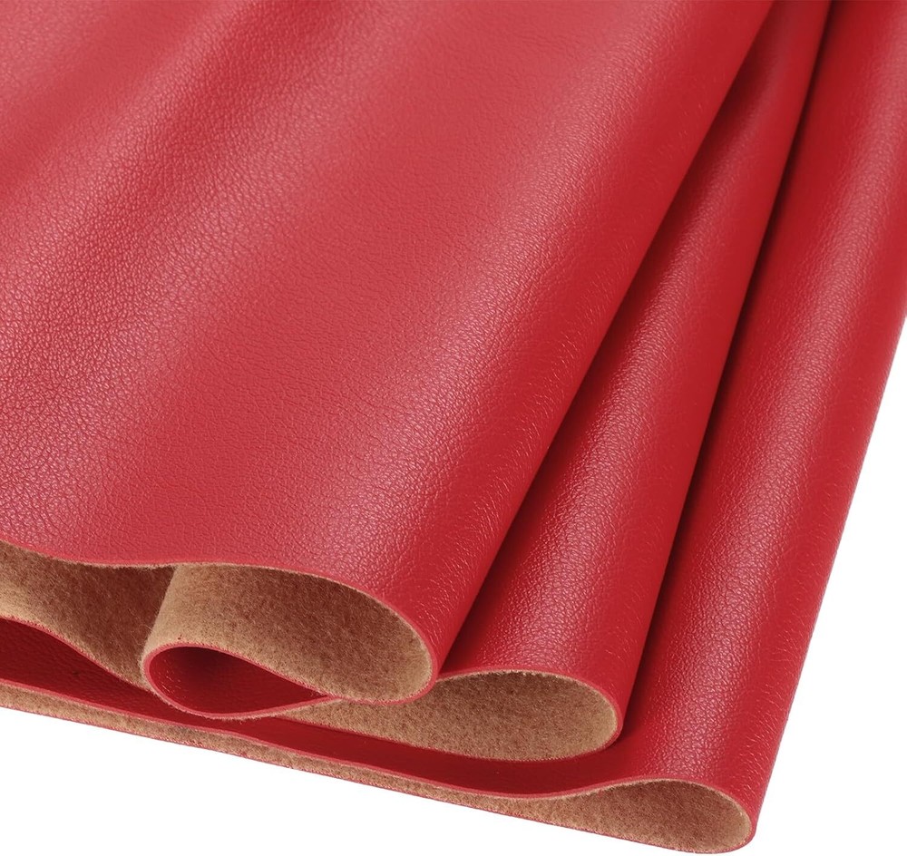 1 Pack 12 Inch X 53 Inch Faux Leather Sheet Furniture Cover Fabric Skin Red PU L