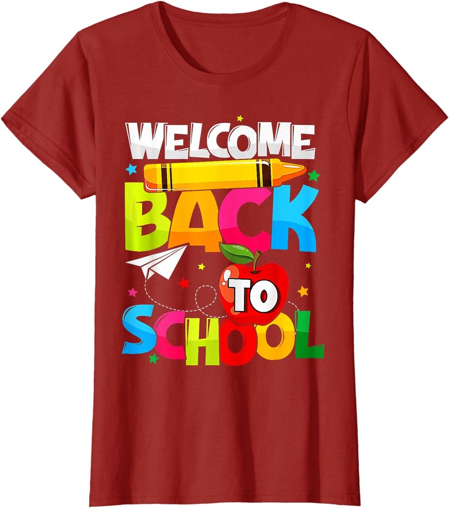 Welcome Back To School First Day Of School Teachers Ladies' Crewneck T-Shirt-image