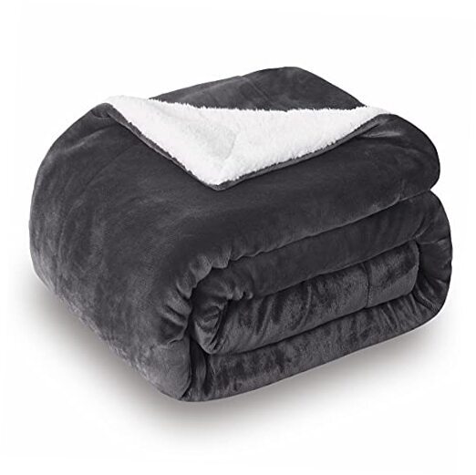 Sherpa Fleece Throw Blanket, Reversible Super Soft Luxurious 50