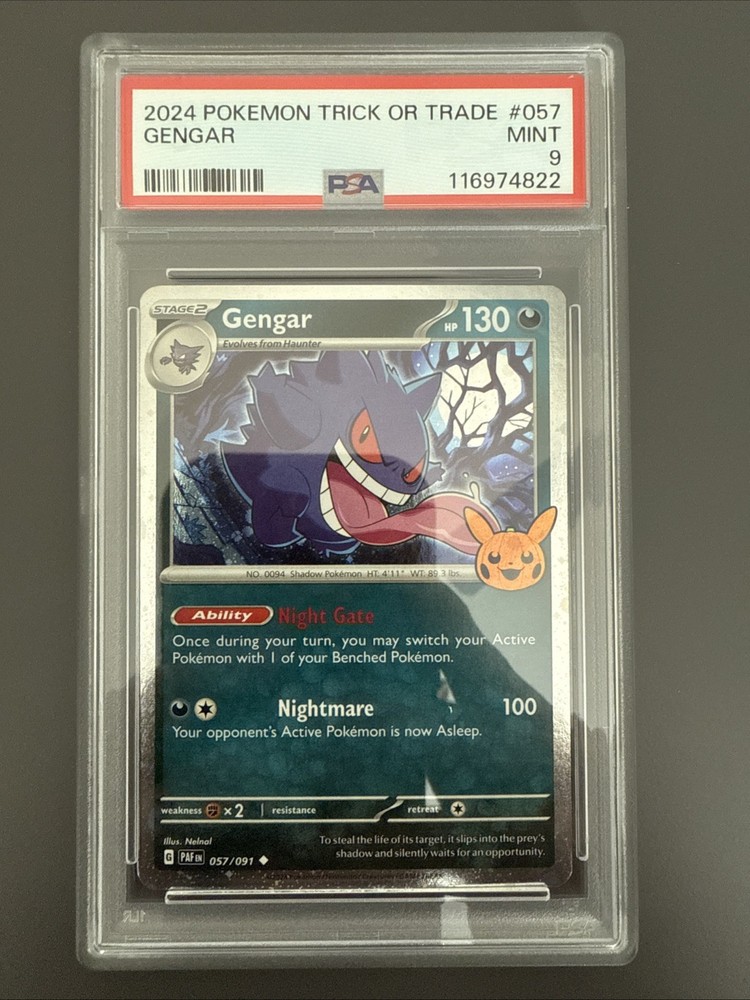 Gengar Cosmos Holo Trick or Trade Pokemon TCG PSA 9 Mint 057/091