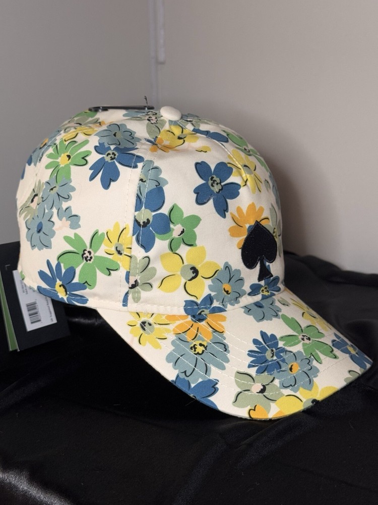 Kate spade New York floral Blue Green Yellow Hat NEW WITH TAGS! MSRP $68