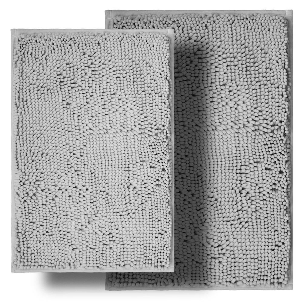 Bathroom Rugs Sets 2 Piece, Ultra Soft Absorbent Bath mat Chenille Bathroom R...