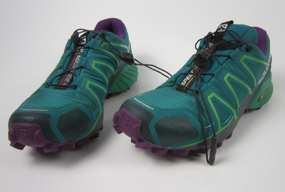 Salomon Speedcross 4 Shoes Women's Size US 6.5 Teal  Green Hiking Sneakers Train