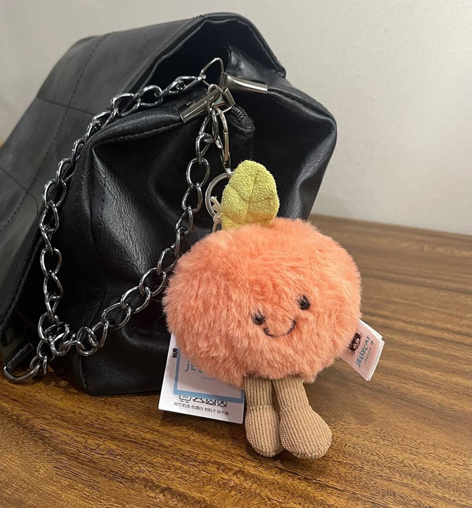 ON SALE Jellycat Amuseables Fuzzy Peach Plush Keychain Soft Bag Charm Gift NWT