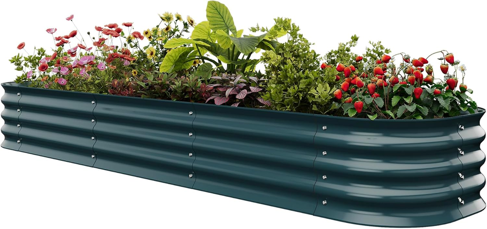 Raised Garden Bed Kits, Galvanized Raised Bed for Gardening Vegetables Flower...