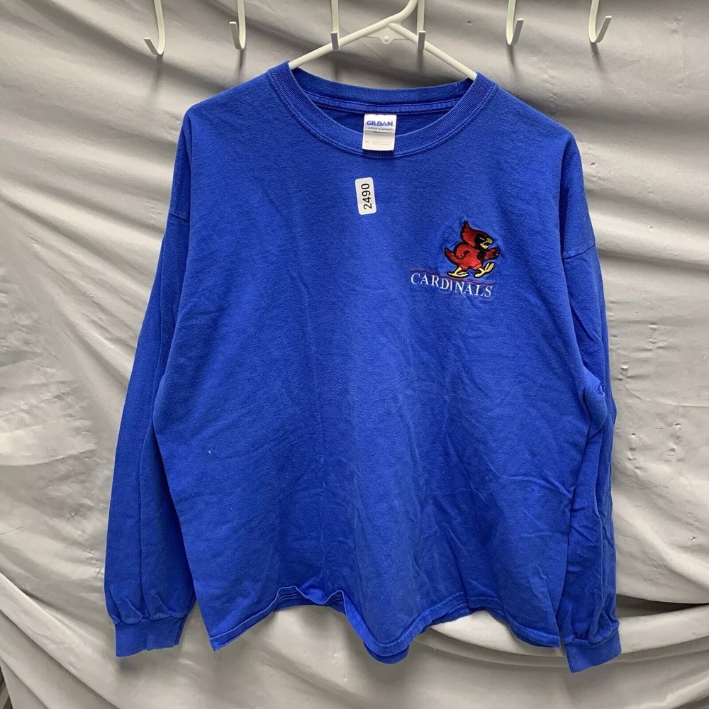 St.Louis Cardinals Shirt Adult 2XL Blue Long Sleeve Embroidered Y2K Men’s