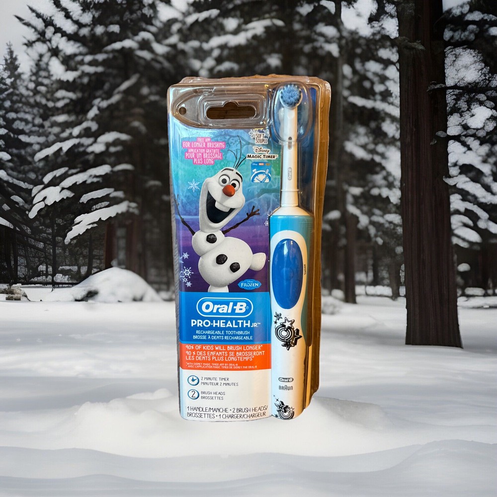 Oral-B Pro-Health JR Rechargeable Power Toothbrush OLAF Frozen 2 Heads Timer NEW