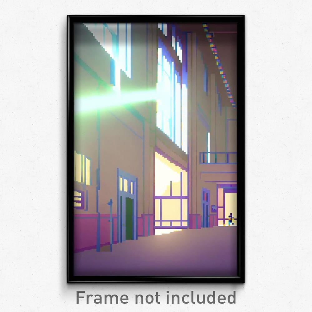 Pixel Art Poster - Original Middle School (8 Bit Psychedelic Video Game Print)