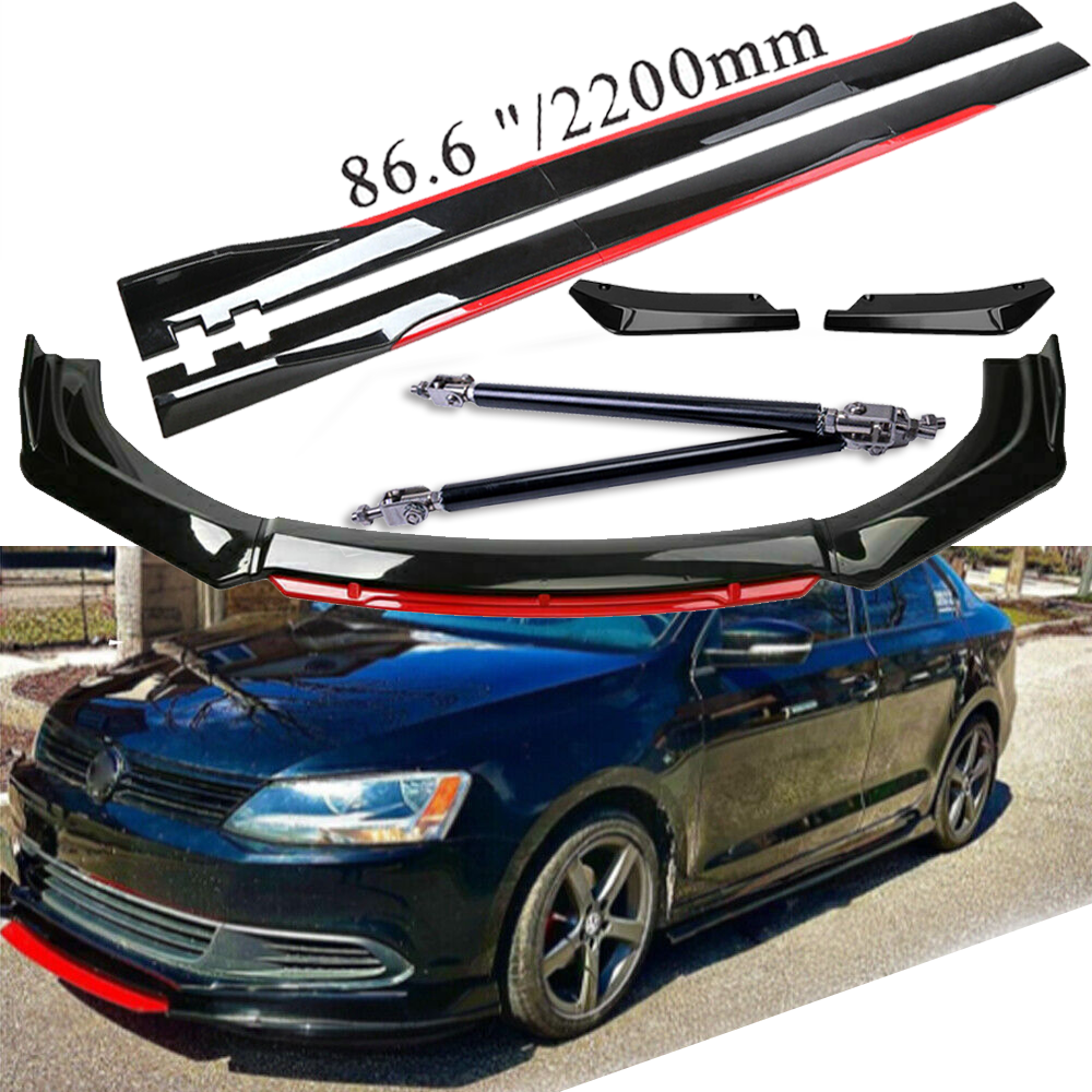 For VW Jetta Golf GTI10 Front Bumper Lip Spoiler Splitter Side Skirt Body