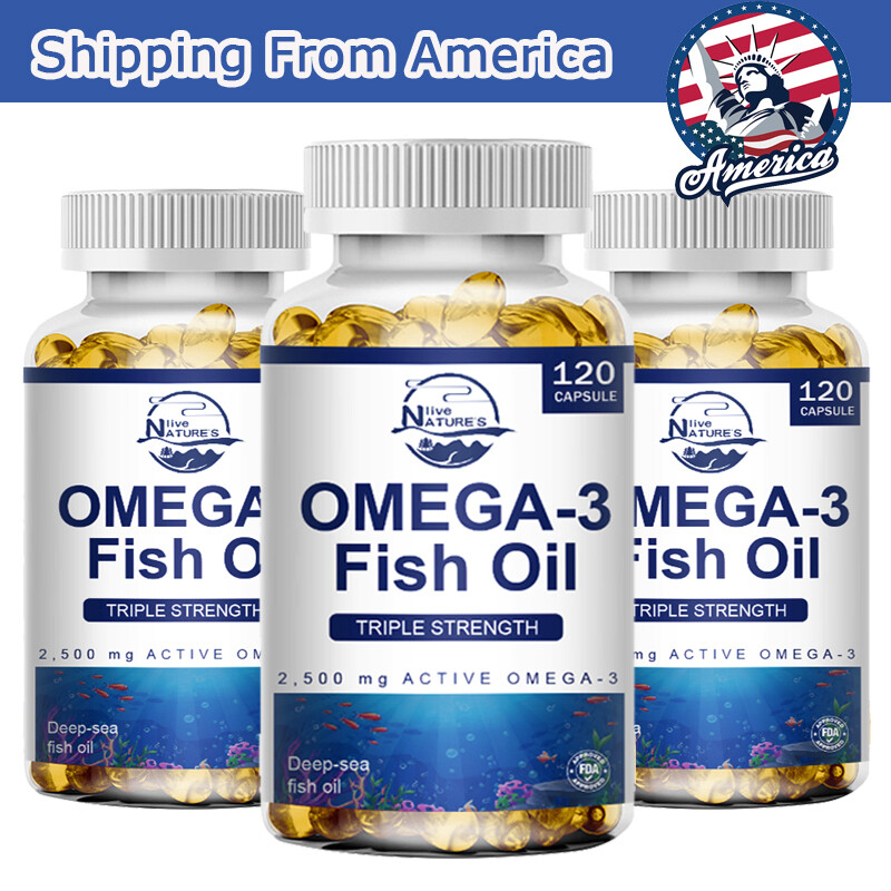 Omega 3 Fish Oil Capsules 3x Strength 3600mg EPA & DHA, Highest Potency 360PCS