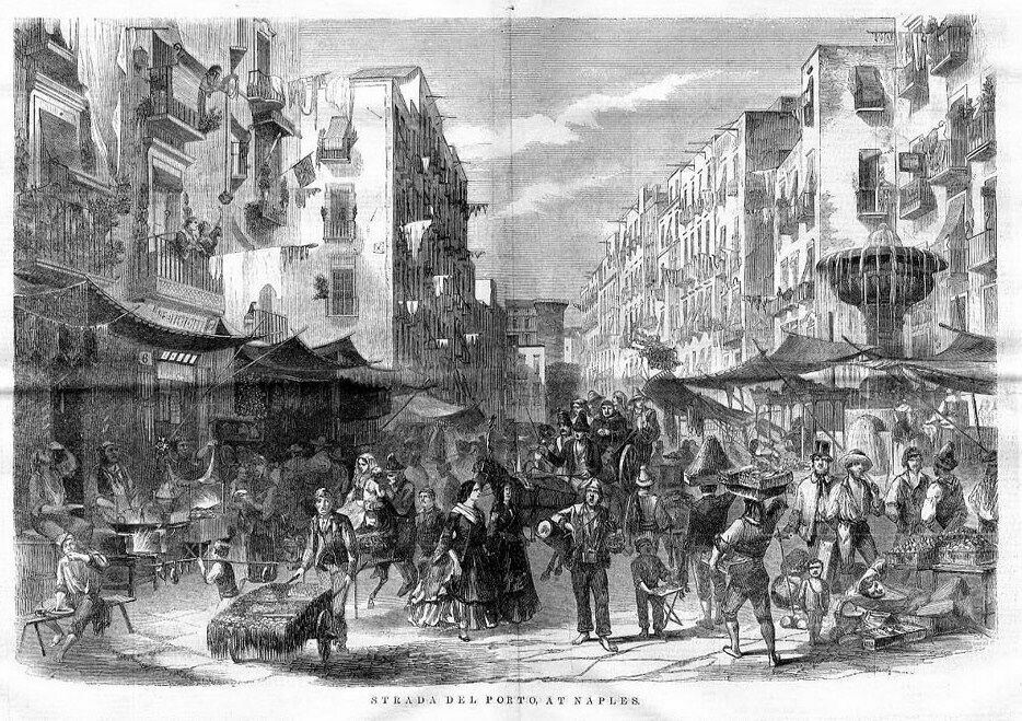 STRADA DEL PORTO, AT NAPLES, ITALY STREET LIFE, HISTORY