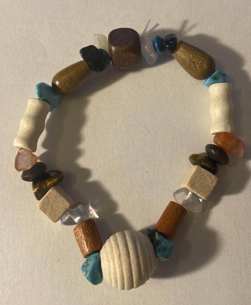 Stone Chips and Wooden Beaded Bracelet 2