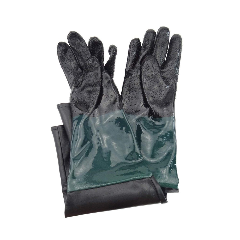 23.6 Inch Rubber PVC Sandblasting Gloves for Sandblast Cabinet Protection