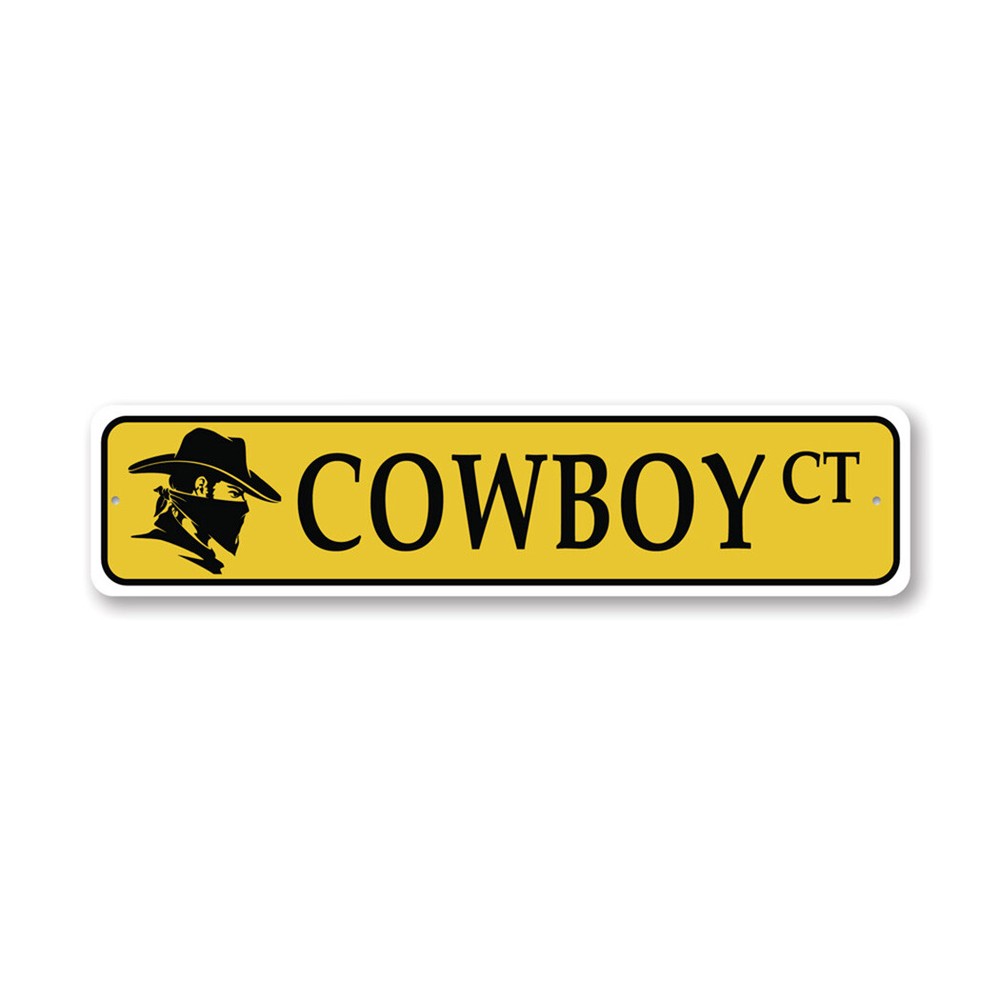 Cowboy Street Metal Sign