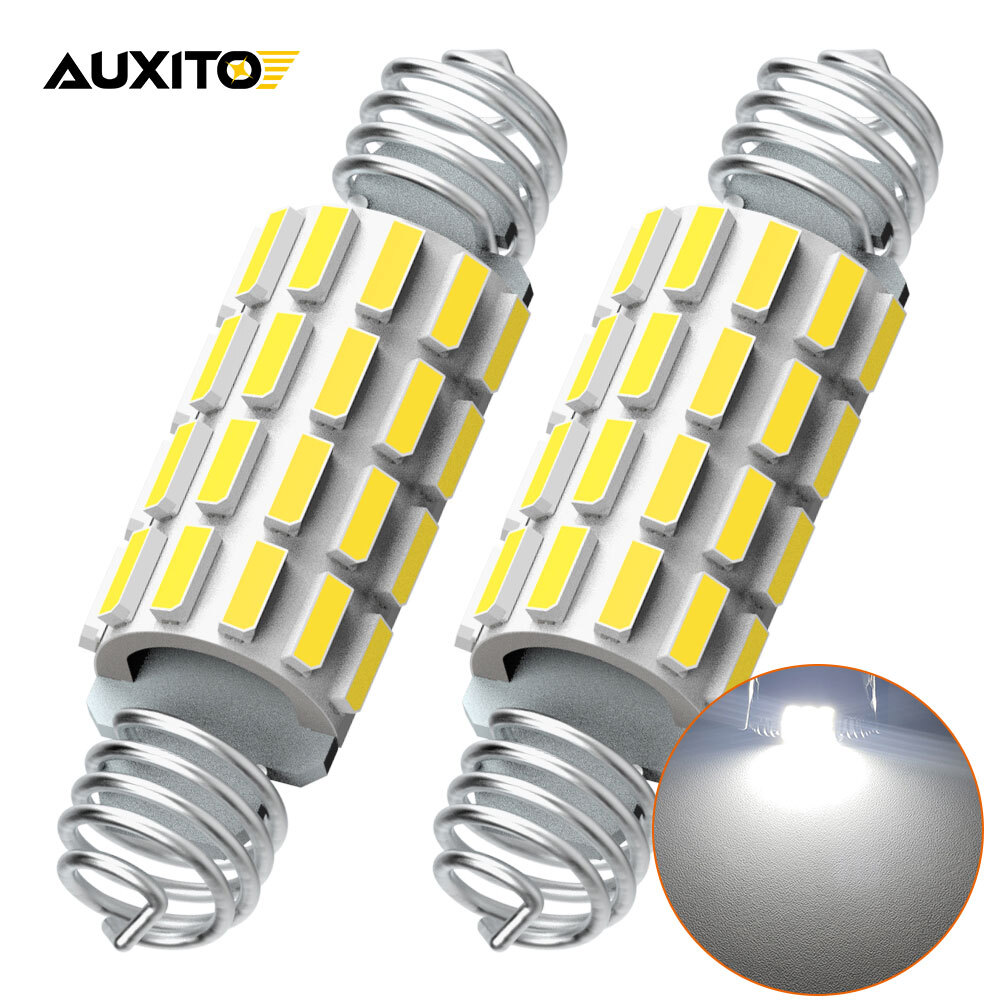 2 White x 12v 42mm 39mm Festoon Interior Plate Light C5W 24 SMD Bulbs HGV Truck