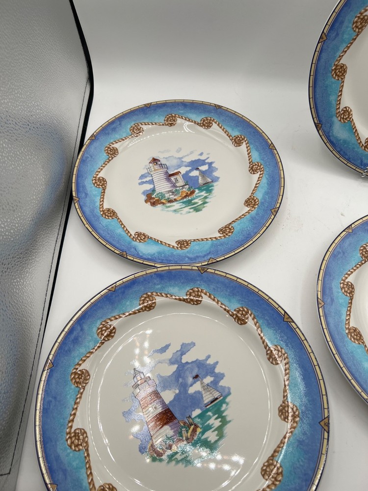 Shore Lights Omnibus by Fitz & Floyd Stoneware service set of 4 din/sal/pl, s/b