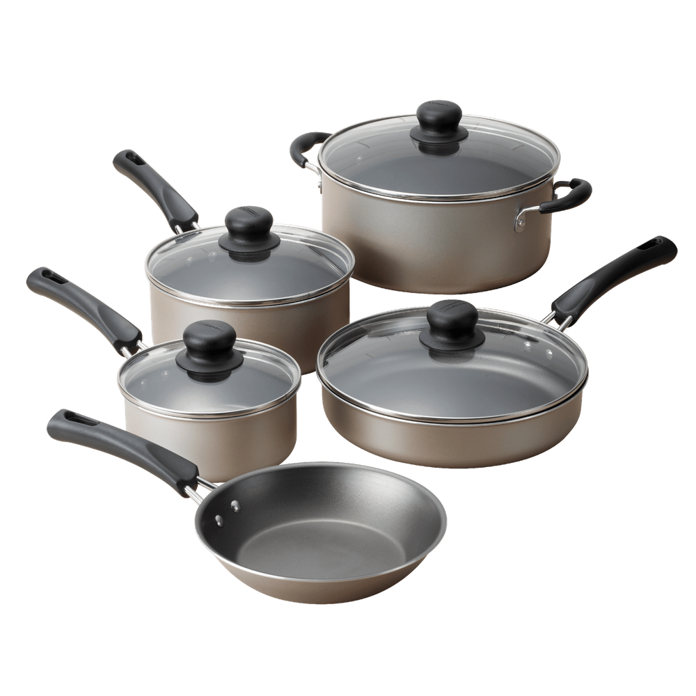 Tramontina 9-Piece Non-Stick easy cooking and cleaning Cookware Set, Champagne