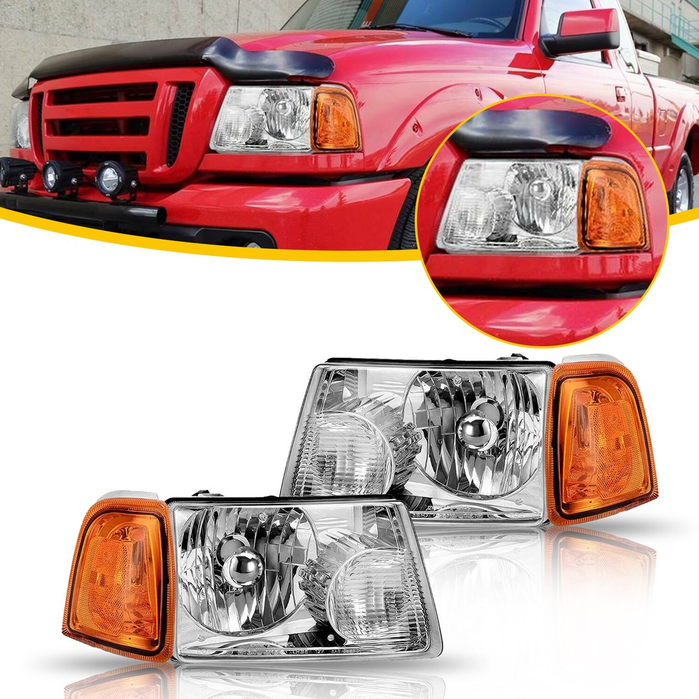AUXITO Headlights For 2001-2011 Ford Ranger Headlamps Left+Right Set Head Lights