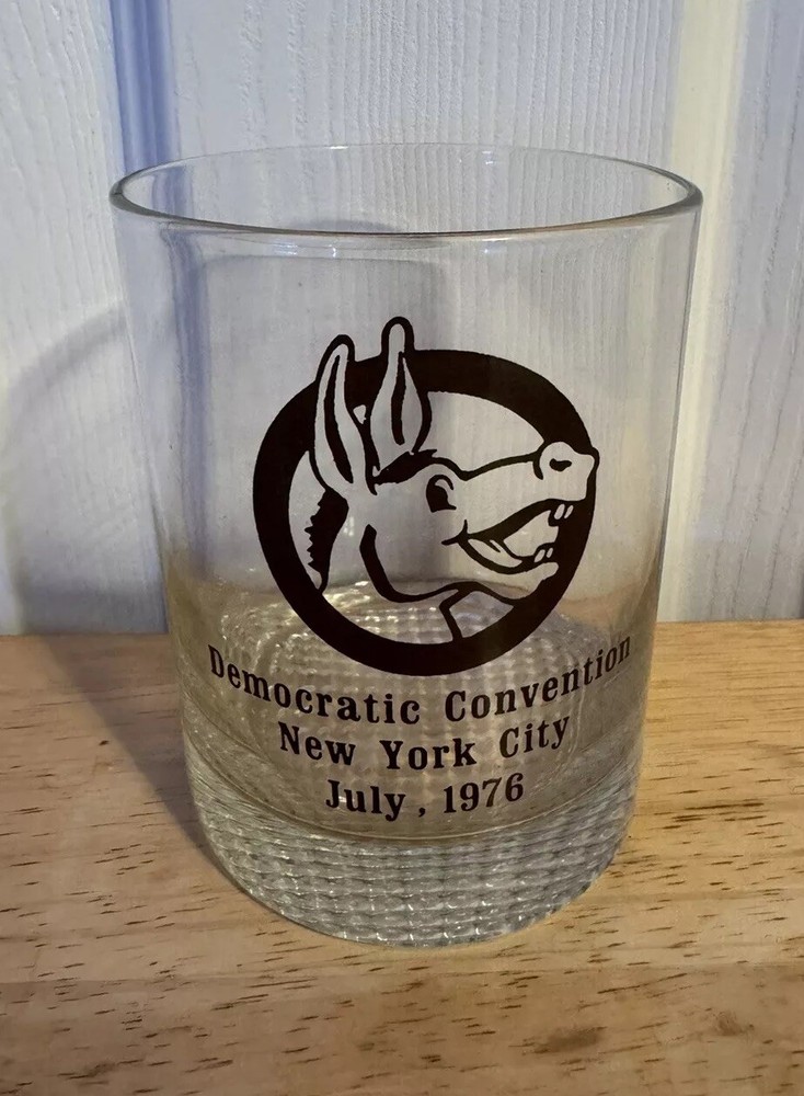 1976 July NYC Democratic National Convention Rocks Donkey Glass Carter Mondale
