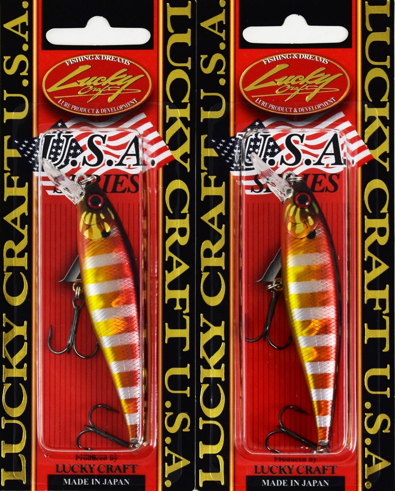 (LOT OF 2) LUCKY CRAFT POINTER 78SP 3/8OZ PT78SP-301 MAGMA HEAT UP GILL H2361