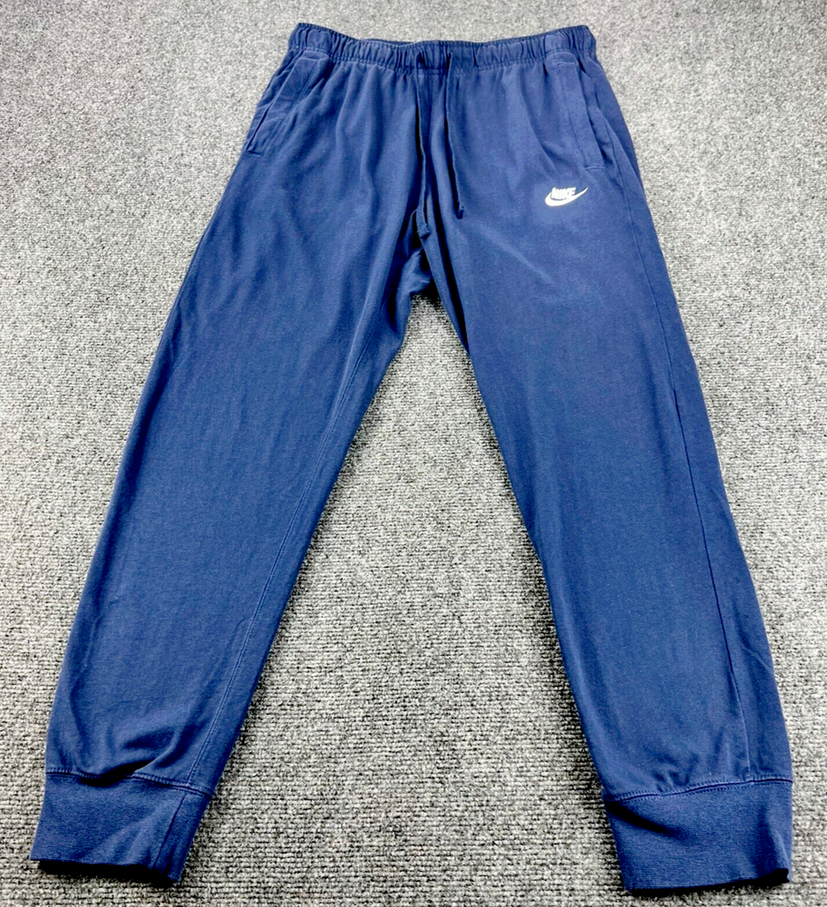 Vintage Nike Sweatpants Mens Medium Blue Embroidered Swoosh Workout Tapered Y2K