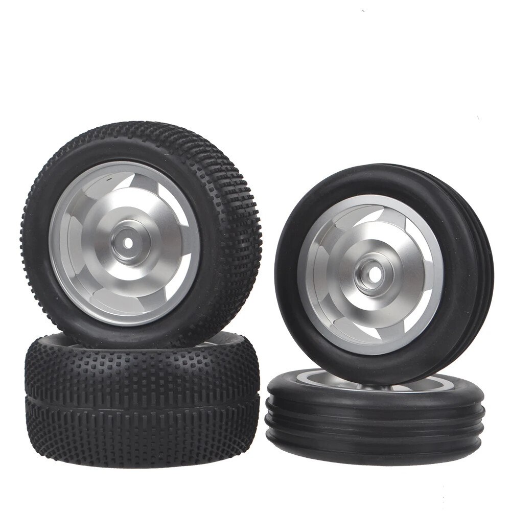 Tamiya TD2 DT-02T DT-03 DT-02 Front Rear Star Dish Wheels with Buggy Tires