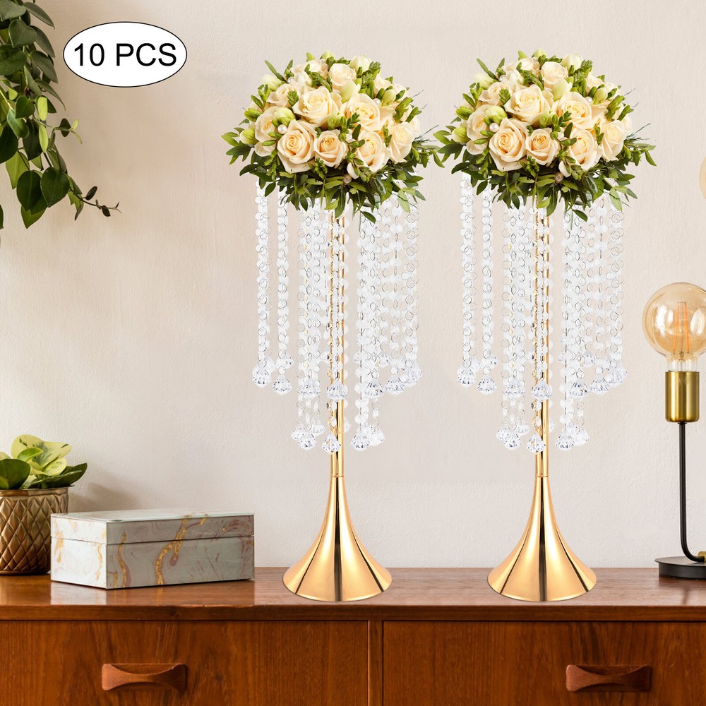 10Pcs  Tassel Flower Stand Tall Trumpet Vase For Wedding Tabletop Decor