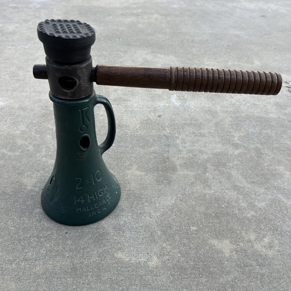 Simplex  Iron Floor Screw Jack Railroad House Barn Farm Tool 2X10 Rare Excellent