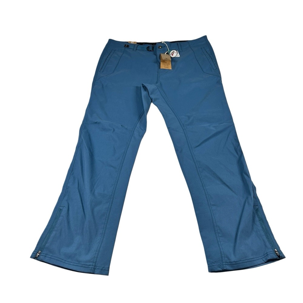 Prana Pants Wyatt Blue Performance Men 38x32 Nylon Outdoor Hiking Climbing NWT