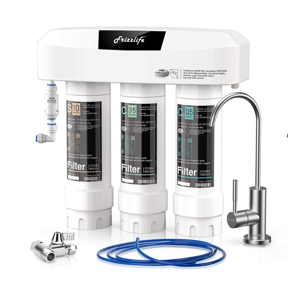 Under Sink Water Filter System with Brushed Nickel Faucet SP99-NEW, NSF/ANSI ...