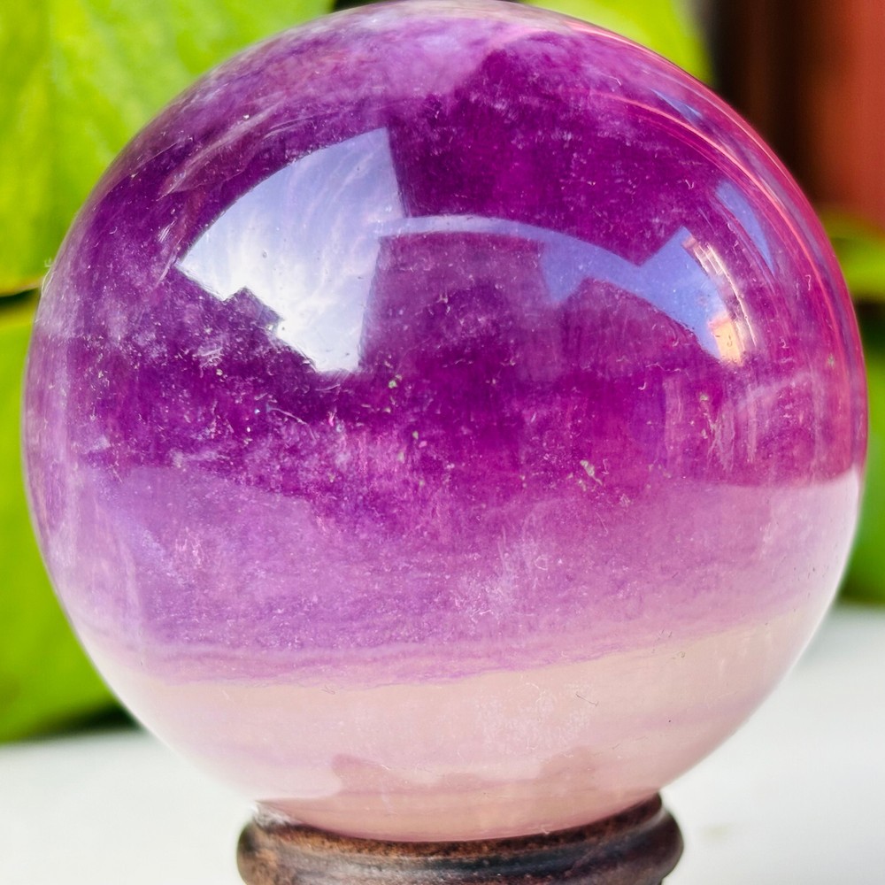 354g Natural Purple Fluorite Sphere Quartz Crysta Energy Sphere Reiki healing
