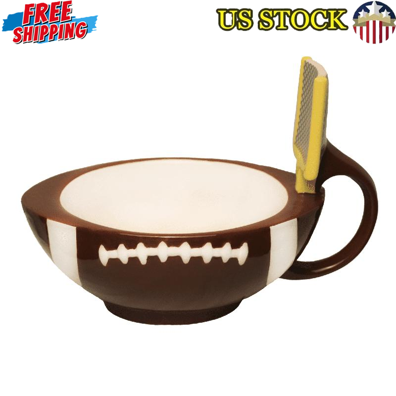 15 Oz Football Mug Ceramic Bowl Durable BPA-Free Xmas Gift