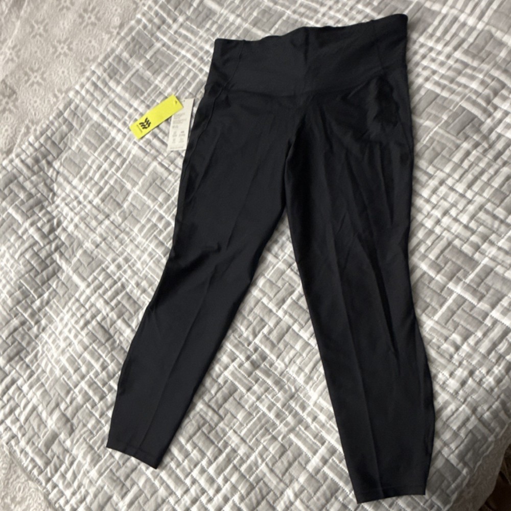 All In Motion Effortless Support Legging High Rise Ankle Stretch Pockets Black L