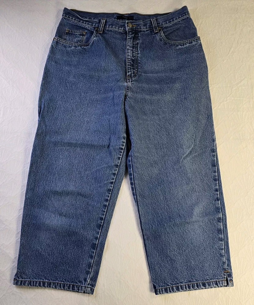 Bill Blass Women's Mom Jeans Capri Med Wash 14 100% Cotton Vintage 90's Y2K