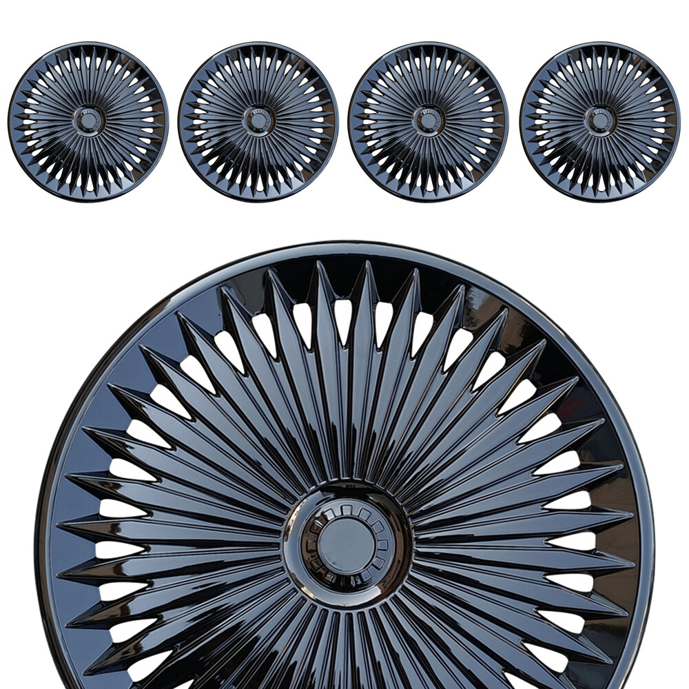 Premium 17-Inch Glossy Universal Wheel Covers - Snap-On Fit (4-Pack)