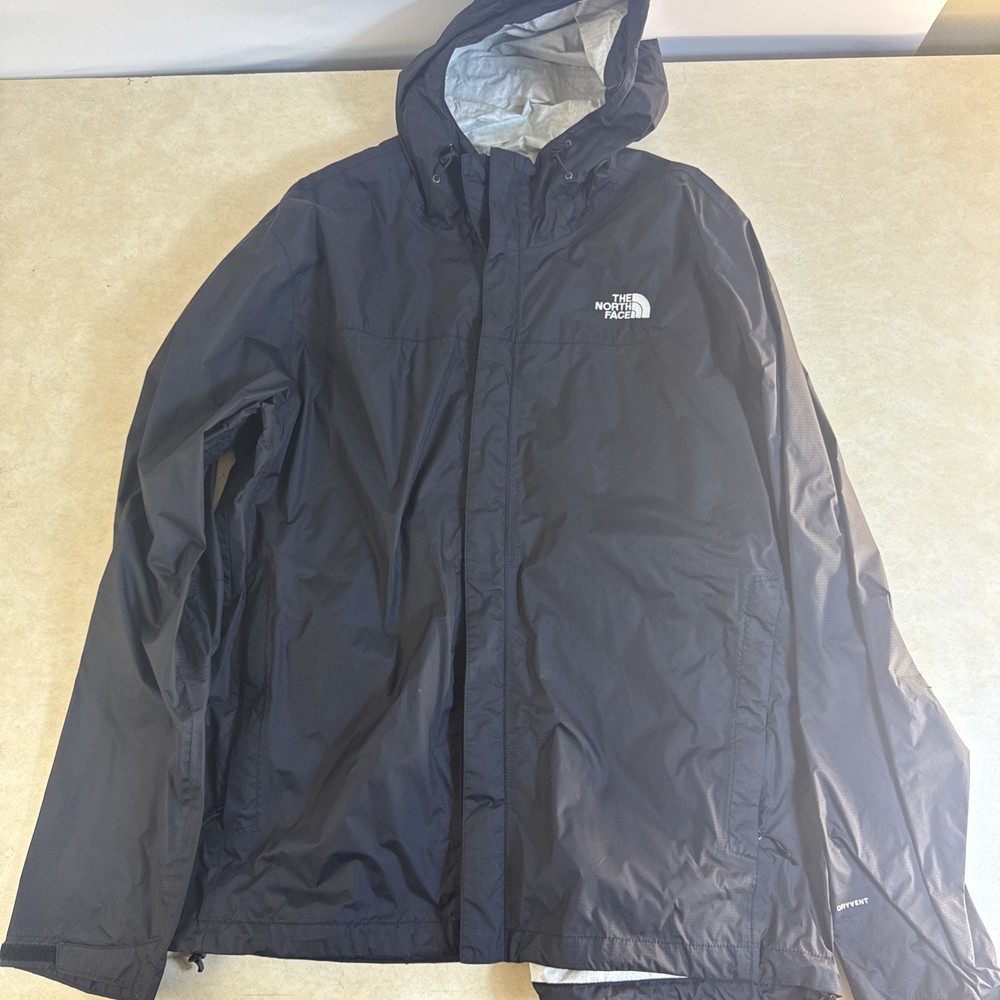 The North Face Men's Black Jacket XL Full Zip Outerwear Rain Jacket