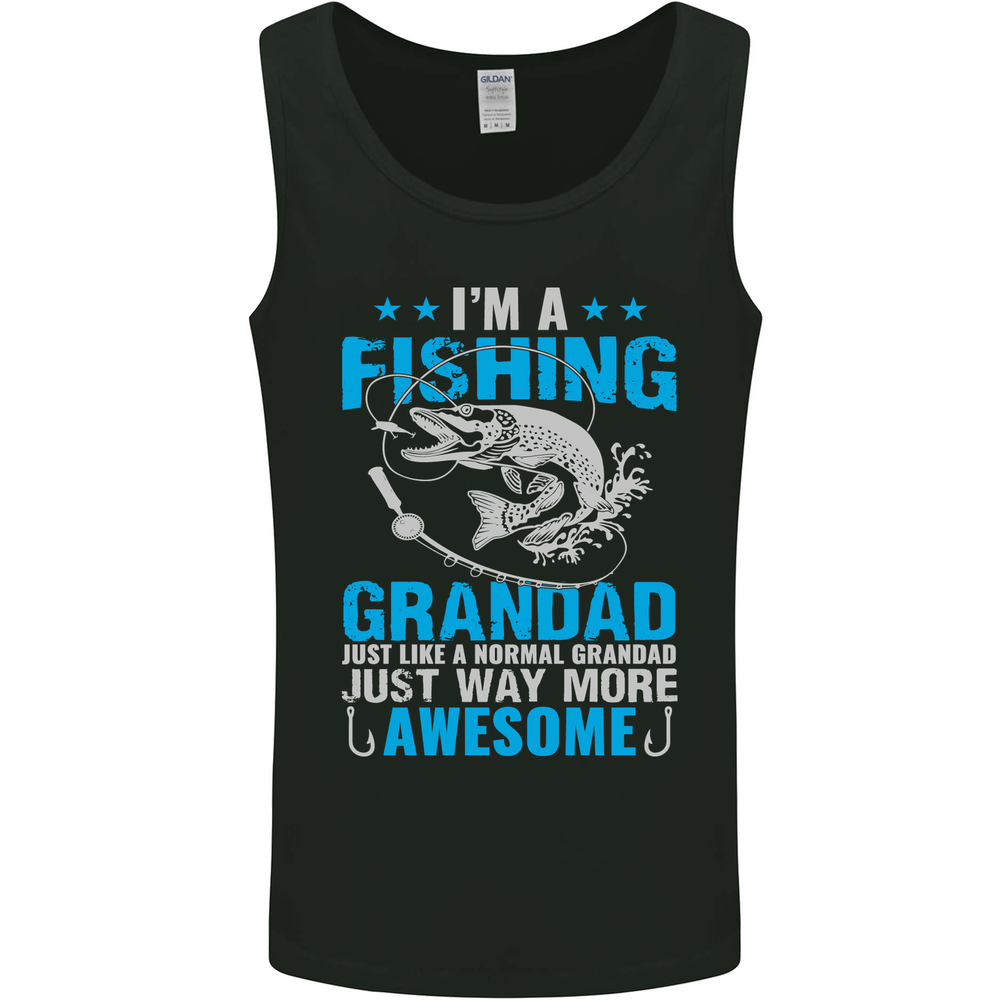 Fishing Grandad Funny Fathers Day Fisherman Mens Vest Tank Top