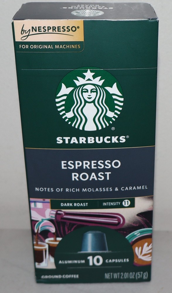 Starbucks, Espresso Roast by Nespresso, 2.01 Ounce, 10 Capsules Dark Roast