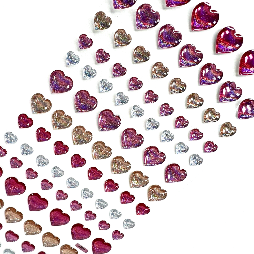 Glitter Heart Epoxy Stickers Valentine's Scrapbooking Journaling Card Making